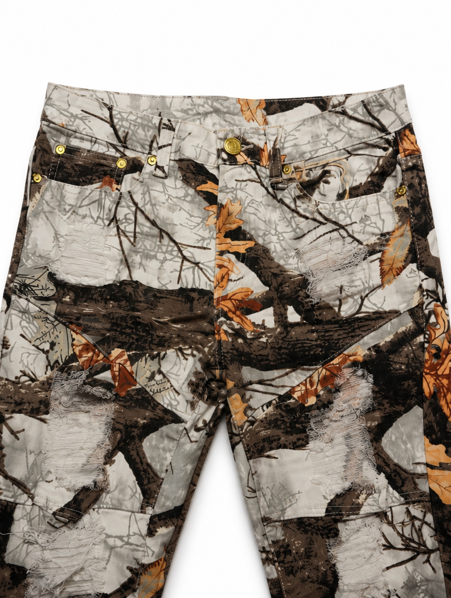 Men's Snow Camo Print Slim fit Jenes