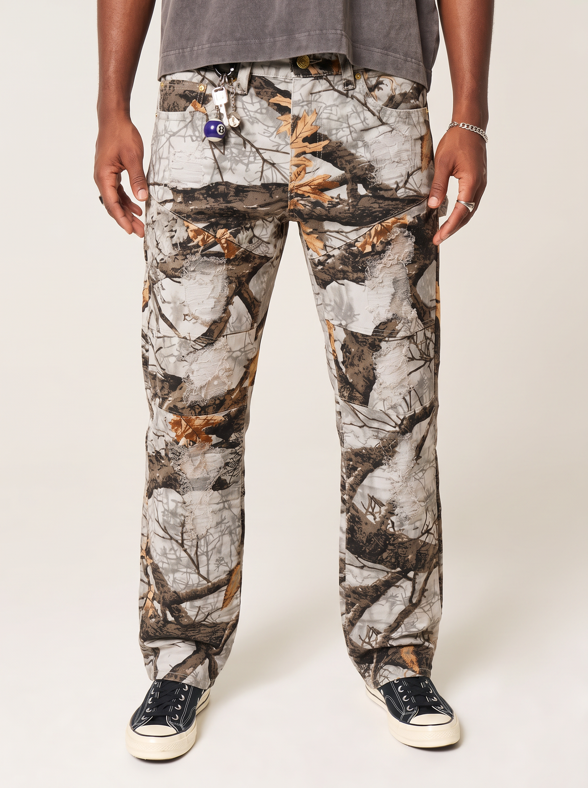 Men's Snow Camo Print Slim fit Jenes