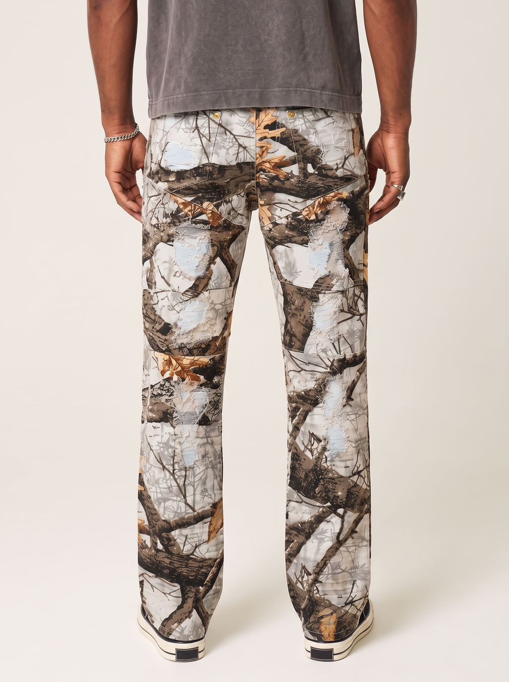 Men's Snow Camo Print Slim fit Jenes