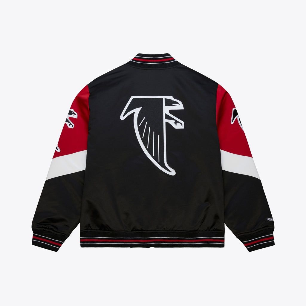 Men's Black Atlanta Falcons Throwback Vintage Heavyweight Satin Full-Zip Jacket