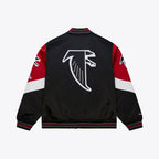 Men's Black Atlanta Falcons Throwback Vintage Heavyweight Satin Full-Zip Jacket