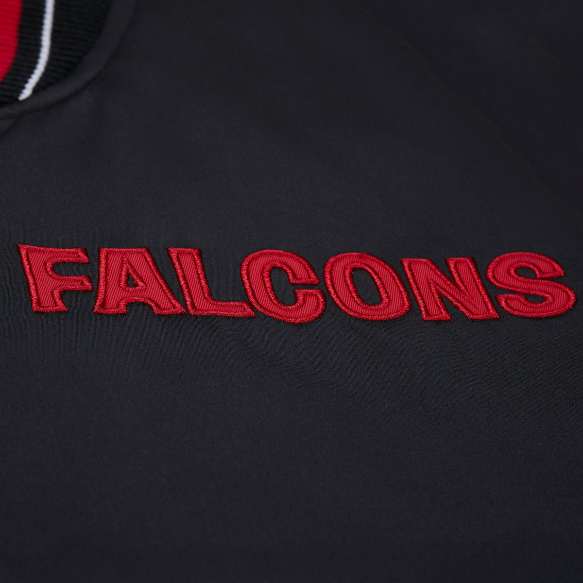 Men's Black Atlanta Falcons Throwback Vintage Heavyweight Satin Full-Zip Jacket
