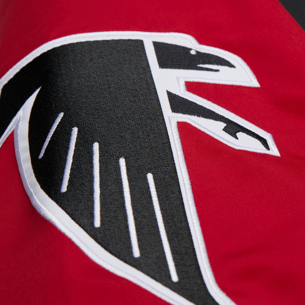 Men's Black Atlanta Falcons Throwback Vintage Heavyweight Satin Full-Zip Jacket
